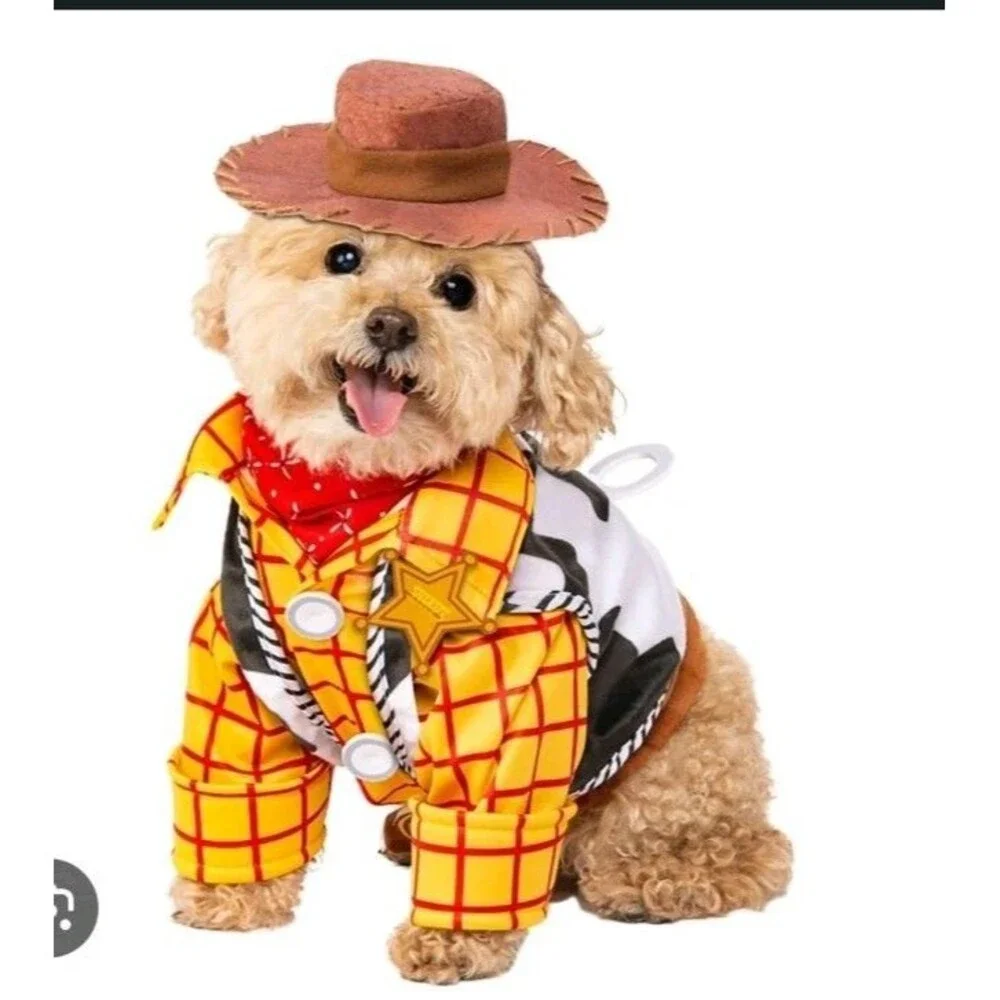 DISNEY PIXAR TOY STORY WOODY COWBOY HOODIE SWEATSHIRT PET DOG SIZE LARGE